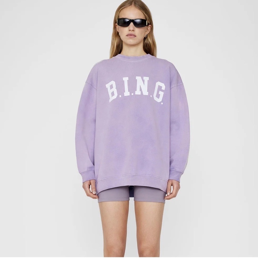 ANINE BING lilac crew neck sweatshirt